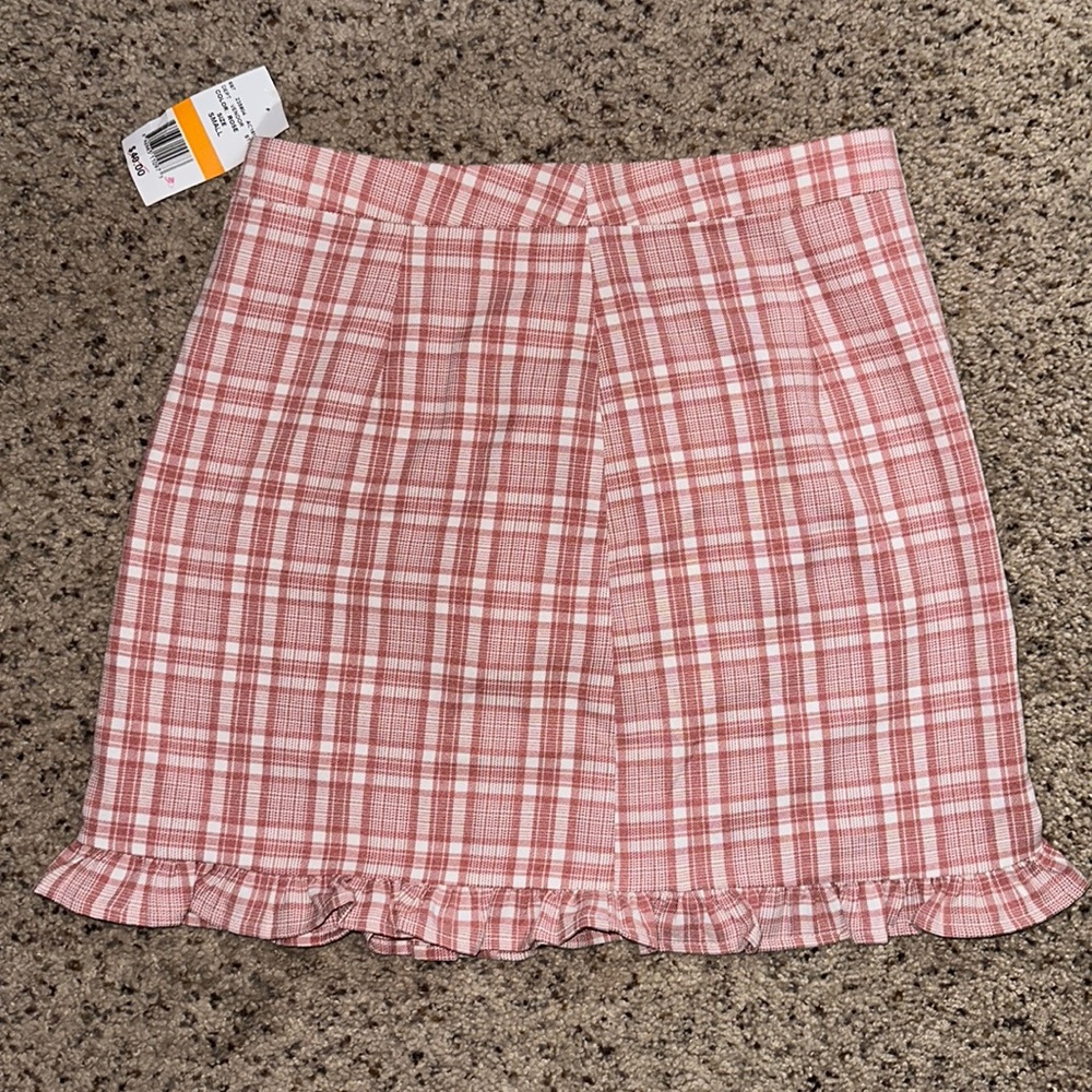 Dry Goods pink plaid skirt